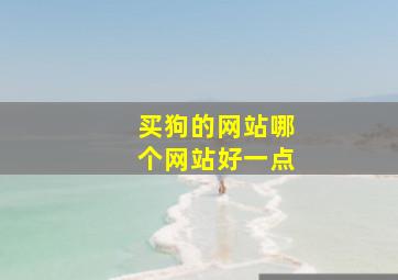 买狗的网站哪个网站好一点