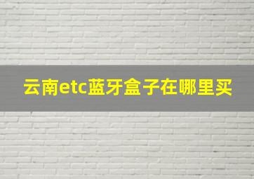 云南etc蓝牙盒子在哪里买