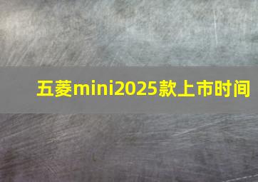 五菱mini2025款上市时间