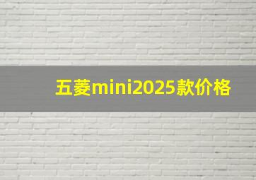 五菱mini2025款价格