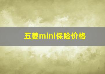 五菱mini保险价格