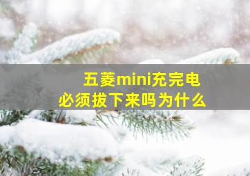 五菱mini充完电必须拔下来吗为什么