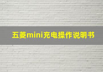 五菱mini充电操作说明书