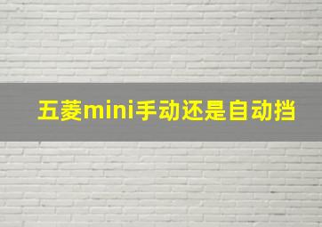 五菱mini手动还是自动挡