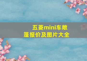 五菱mini车敞篷报价及图片大全