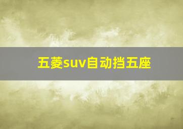 五菱suv自动挡五座