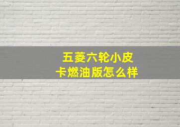 五菱六轮小皮卡燃油版怎么样