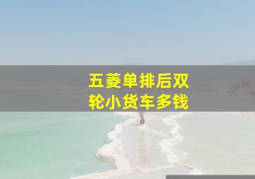 五菱单排后双轮小货车多钱