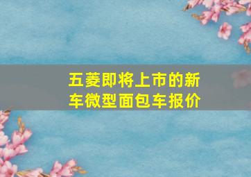 五菱即将上市的新车微型面包车报价