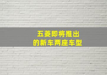 五菱即将推出的新车两座车型