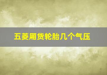 五菱厢货轮胎几个气压