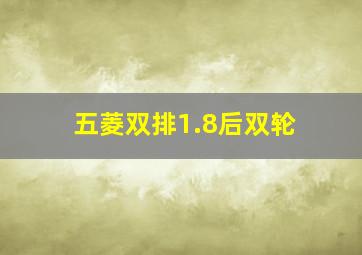 五菱双排1.8后双轮