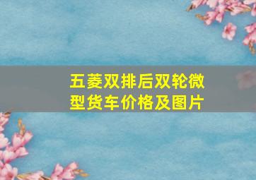 五菱双排后双轮微型货车价格及图片