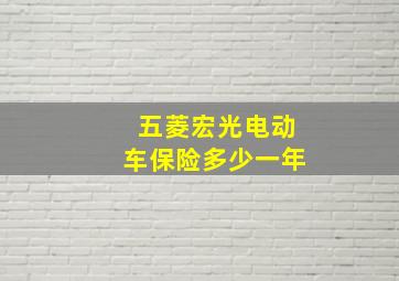 五菱宏光电动车保险多少一年