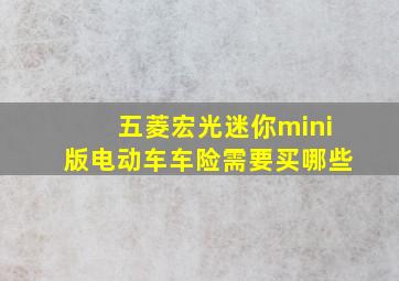 五菱宏光迷你mini版电动车车险需要买哪些