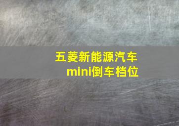 五菱新能源汽车mini倒车档位