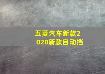 五菱汽车新款2020新款自动挡