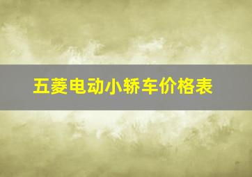 五菱电动小轿车价格表