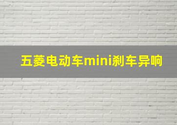 五菱电动车mini刹车异响