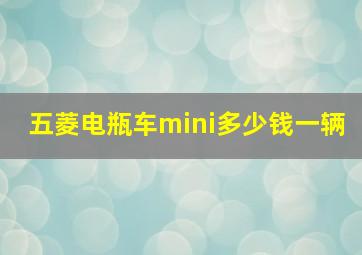 五菱电瓶车mini多少钱一辆