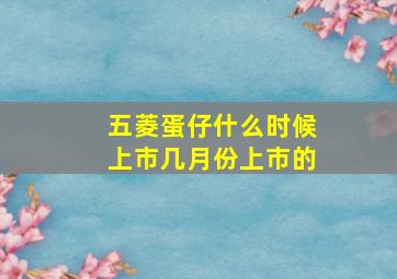 五菱蛋仔什么时候上市几月份上市的