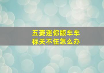 五菱迷你版车车标关不住怎么办