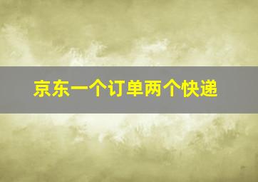 京东一个订单两个快递