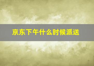 京东下午什么时候派送