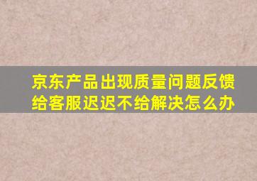 京东产品出现质量问题反馈给客服迟迟不给解决怎么办