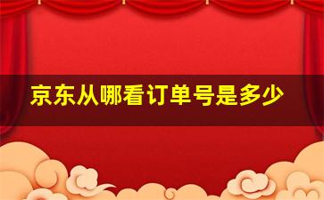 京东从哪看订单号是多少