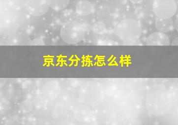 京东分拣怎么样