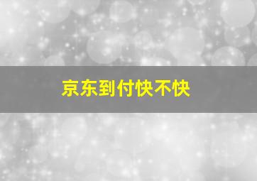 京东到付快不快