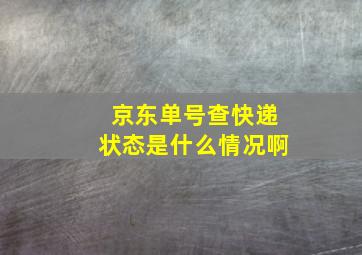 京东单号查快递状态是什么情况啊