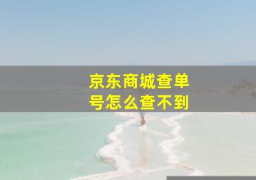 京东商城查单号怎么查不到