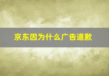 京东因为什么广告道歉