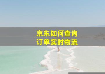 京东如何查询订单实时物流