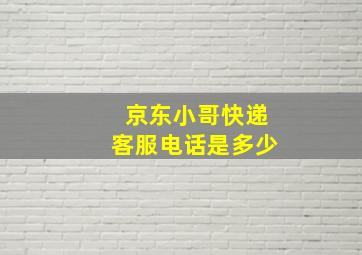 京东小哥快递客服电话是多少