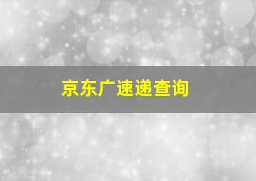 京东广速递查询