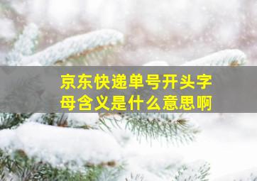 京东快递单号开头字母含义是什么意思啊