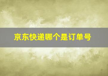 京东快递哪个是订单号