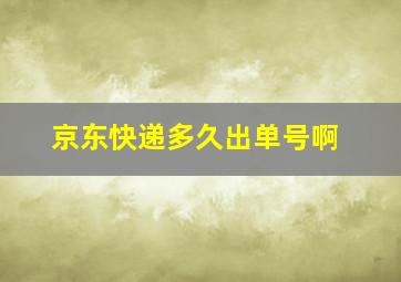 京东快递多久出单号啊