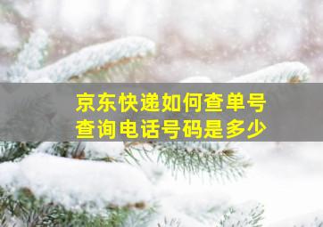 京东快递如何查单号查询电话号码是多少