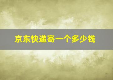 京东快递寄一个多少钱