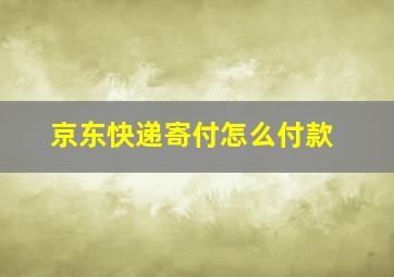 京东快递寄付怎么付款