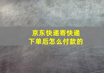 京东快递寄快递下单后怎么付款的