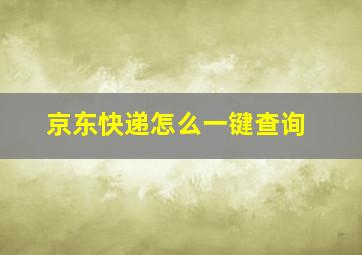 京东快递怎么一键查询