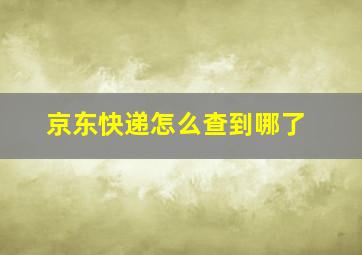 京东快递怎么查到哪了