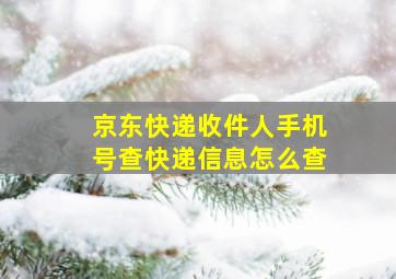 京东快递收件人手机号查快递信息怎么查