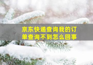 京东快递查询我的订单查询不到怎么回事