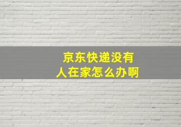 京东快递没有人在家怎么办啊